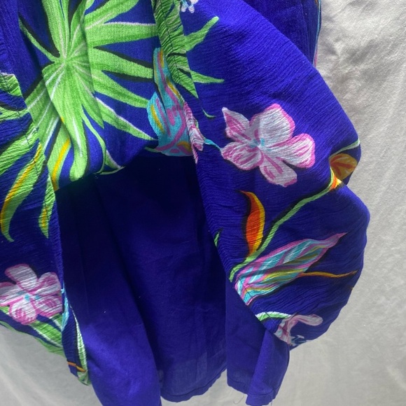 Tori Richard Smocked Hawaiian Floral Dress sz M - Picture 7 of 7